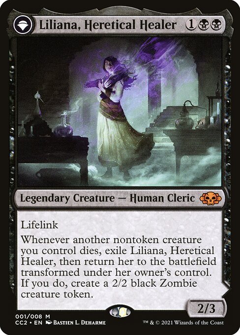 Liliana, Heretical Healer // Liliana, Defiant Necromancer (1) (Foil) - Commander Collection: Black