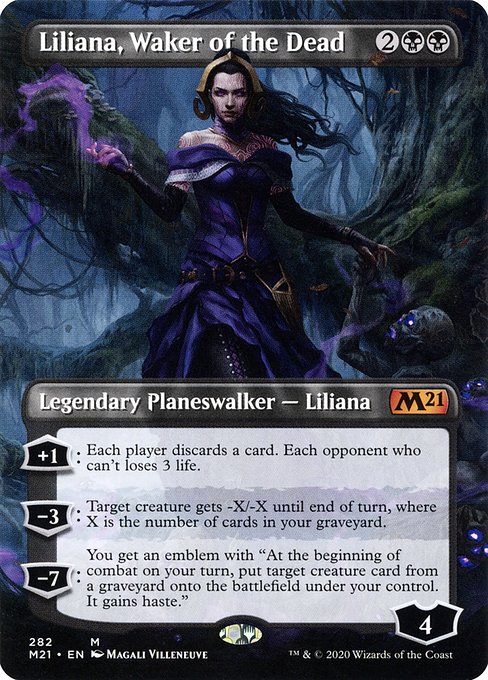 Liliana, Waker of the Dead (282) - BORDERLESS - FULL ART - Core Set 2021
