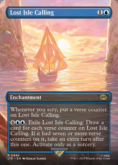 Lost Isle Calling (444) - BORDERLESS - FULL ART (Foil) - The Lord of the Rings: Tales of Middle-earth
