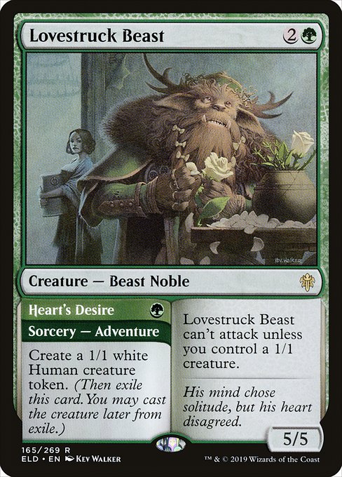 Lovestruck Beast // Heart's Desire (165) (Foil) - Throne of Eldraine