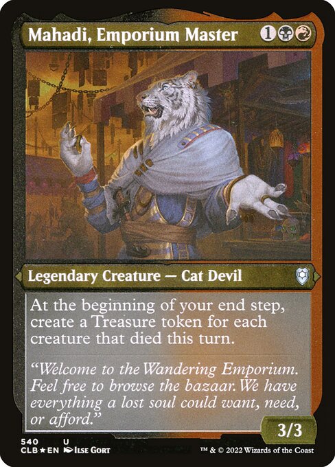 Mahadi, Emporium Master (540) (Etched) - Commander Legends: Battle for Baldur's Gate