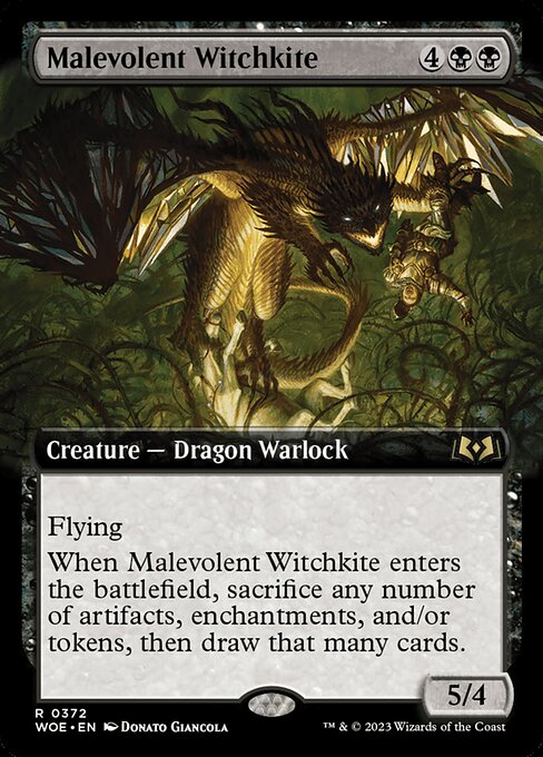Malevolent Witchkite (372) - EXTENDED ART - Wilds of Eldraine