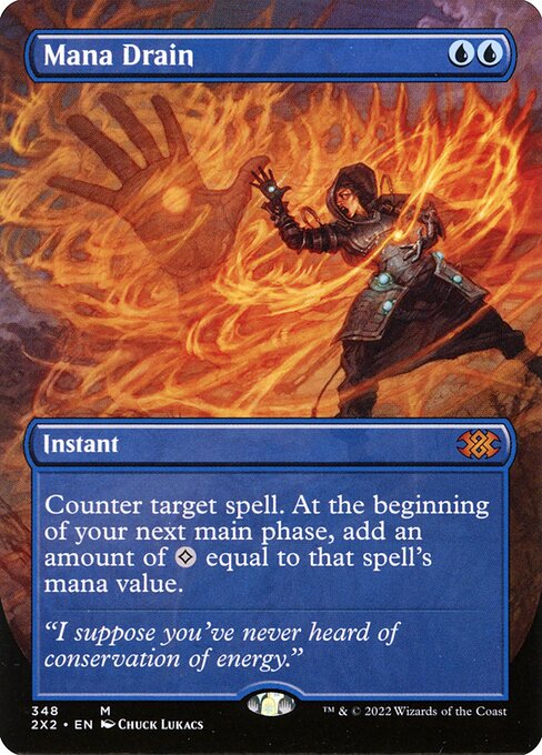 Mana Drain (348) - BORDERLESS - FULL ART - Double Masters 2022