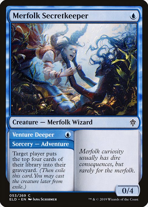 Merfolk Secretkeeper // Venture Deeper (53) - Throne of Eldraine