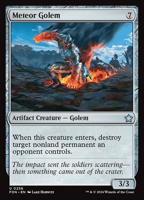 Meteor Golem (256) (Foil) - Foundations