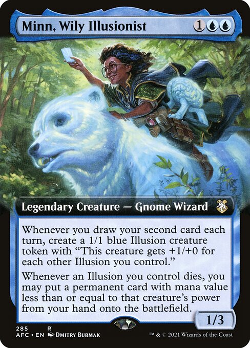 Minn, Wily Illusionist (285) - EXTENDED ART - Forgotten Realms Commander