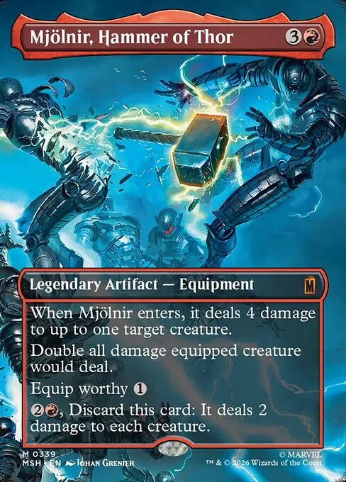 Mjölnir, Hammer of Thor (339) - BORDERLESS (Foil) - Marvel Super Heroes