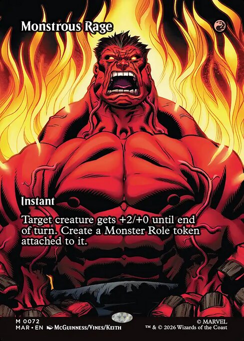 Monstrous Rage (72) - BORDERLESS - FULL ART - Marvel Universe