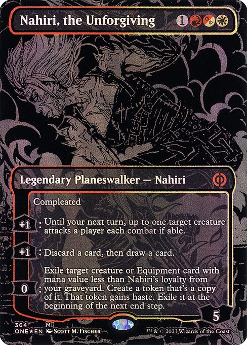 Nahiri, the Unforgiving (364) - BORDERLESS (Foil) - Phyrexia: All Will Be One