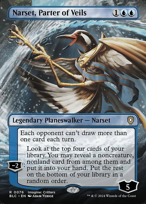 Narset, Parter of Veils (76) - BORDERLESS - Bloomburrow Commander