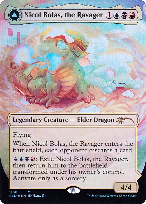 Nicol Bolas, the Ravager // Nicol Bolas, the Arisen (1158) - BORDERLESS - FULL ART (Foil) - Secret Lair Drop