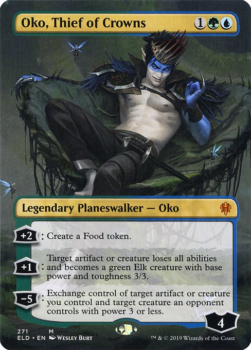 Oko, Thief of Crowns (271) - BORDERLESS - FULL ART - Throne of Eldraine