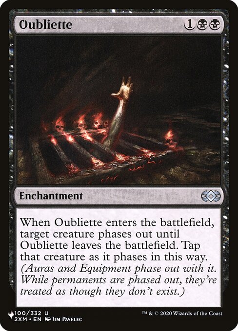 Oubliette (2XM-100) - The List