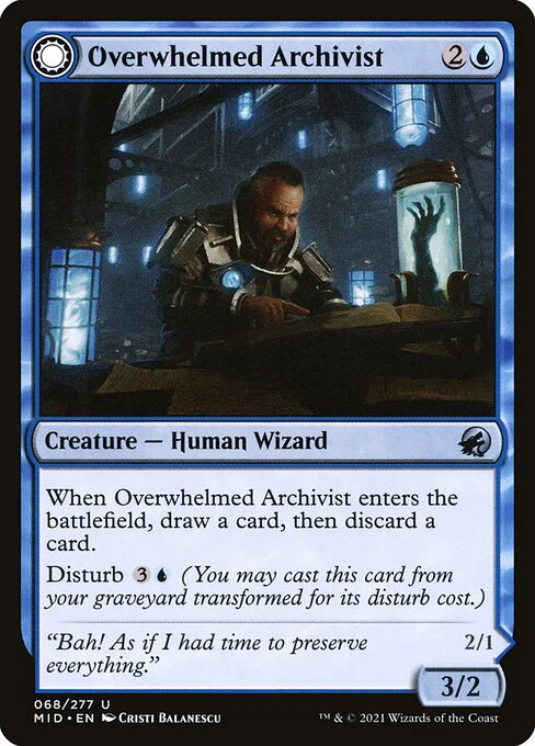 Overwhelmed Archivist // Archive Haunt (68) (Foil) - Innistrad: Midnight Hunt