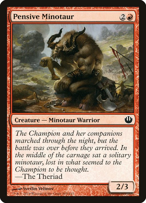 Pensive Minotaur (105) (Foil) - Journey into Nyx