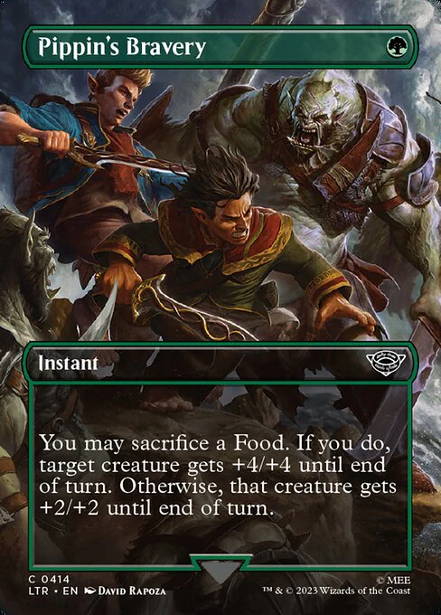 Pippin's Bravery (414) - BORDERLESS - FULL ART (Foil) - The Lord of the Rings: Tales of Middle-earth
