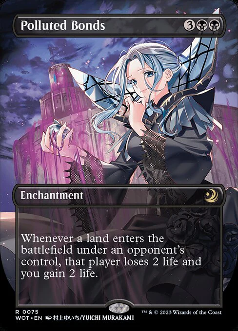Polluted Bonds (75) - BORDERLESS - FULL ART (Foil) - Wilds of Eldraine: Enchanting Tales