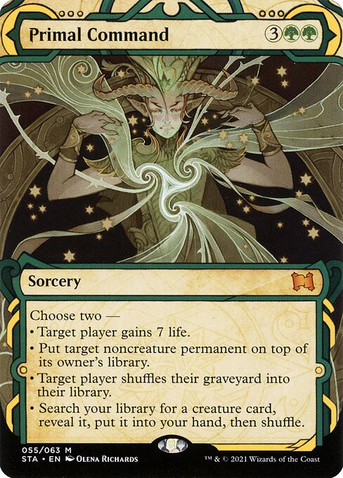 Primal Command (55) - BORDERLESS (Etched) - Strixhaven Mystical Archive