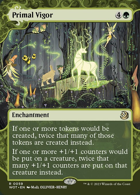 Primal Vigor (59) - BORDERLESS (Foil) - Wilds of Eldraine: Enchanting Tales