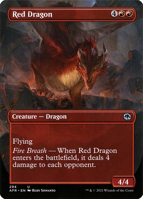 Red Dragon (294) - BORDERLESS - FULL ART (Foil) - Adventures in the Forgotten Realms