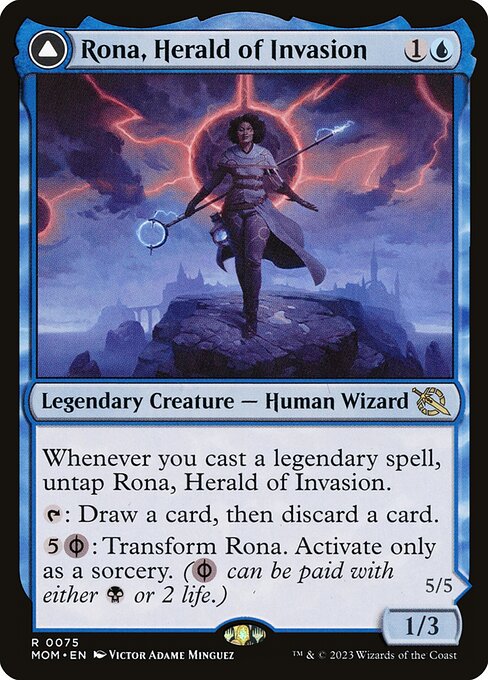Rona, Herald of Invasion // Rona, Tolarian Obliterator (75) - March of the Machine