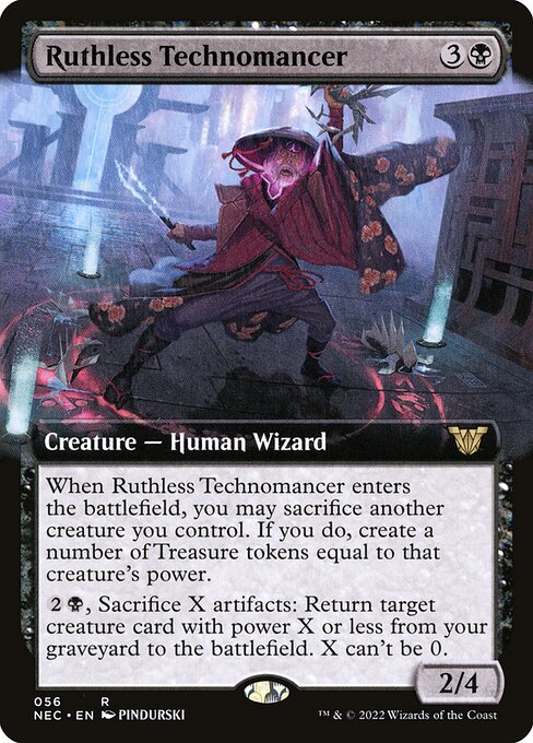 Ruthless Technomancer (56) - EXTENDED ART - Neon Dynasty Commander