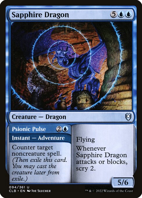 Sapphire Dragon // Psionic Pulse (94) (Foil) - Commander Legends: Battle for Baldur's Gate