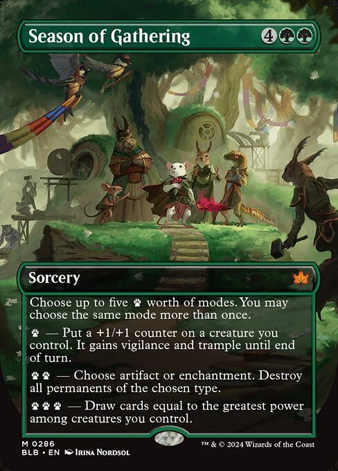 Season of Gathering (286) - BORDERLESS (Foil) - Bloomburrow