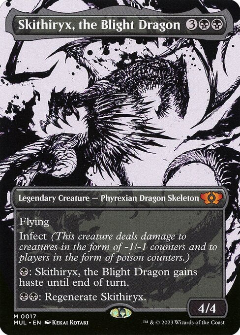 Skithiryx, the Blight Dragon (17) - BORDERLESS - FULL ART (Foil) - Multiverse Legends