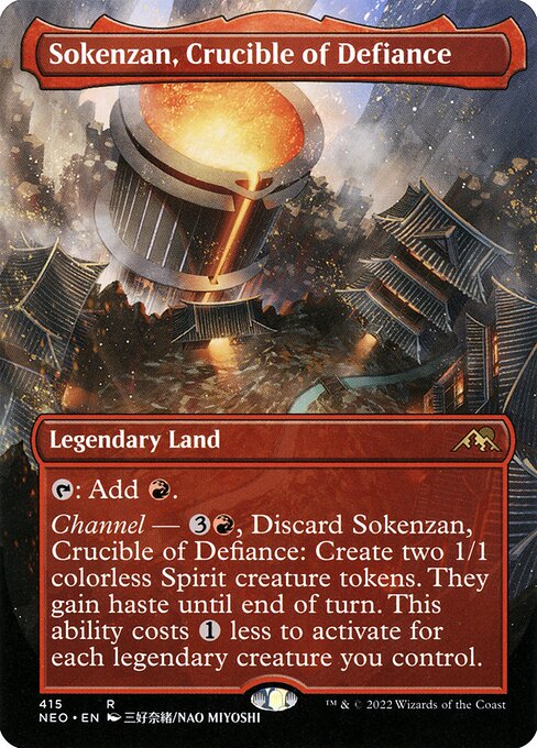 Sokenzan, Crucible of Defiance (415) - BORDERLESS - FULL ART (Foil) - Kamigawa: Neon Dynasty