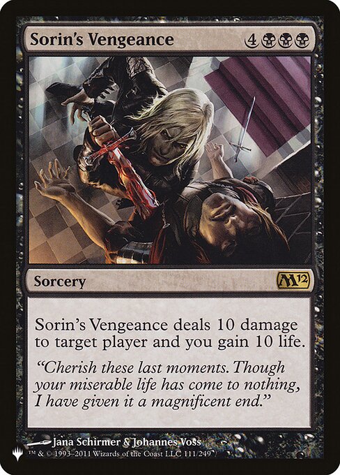 Sorin's Vengeance (M12-111) - The List