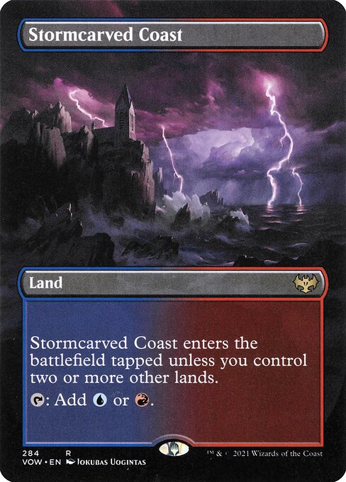 Stormcarved Coast (284) - BORDERLESS - FULL ART (Foil) - Innistrad: Crimson Vow