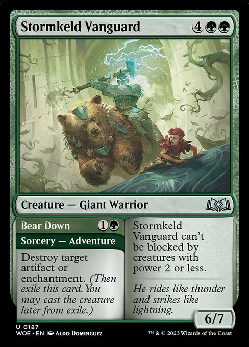 Stormkeld Vanguard // Bear Down (187) - Wilds of Eldraine