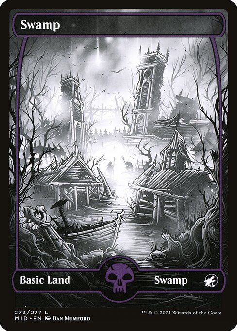 Swamp (273) - SHOWCASE - FULL ART (Foil) - Innistrad: Midnight Hunt
