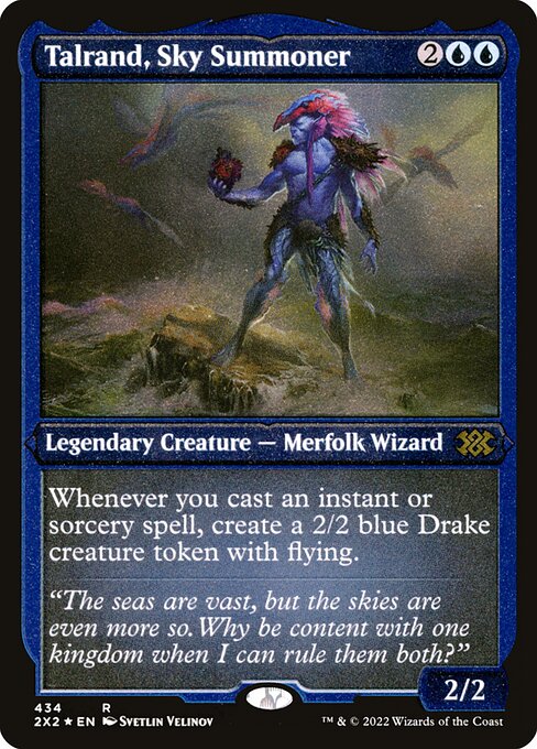 Talrand, Sky Summoner (434) (Etched) - Double Masters 2022
