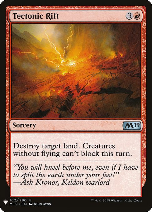 Tectonic Rift (M19-162) - The List