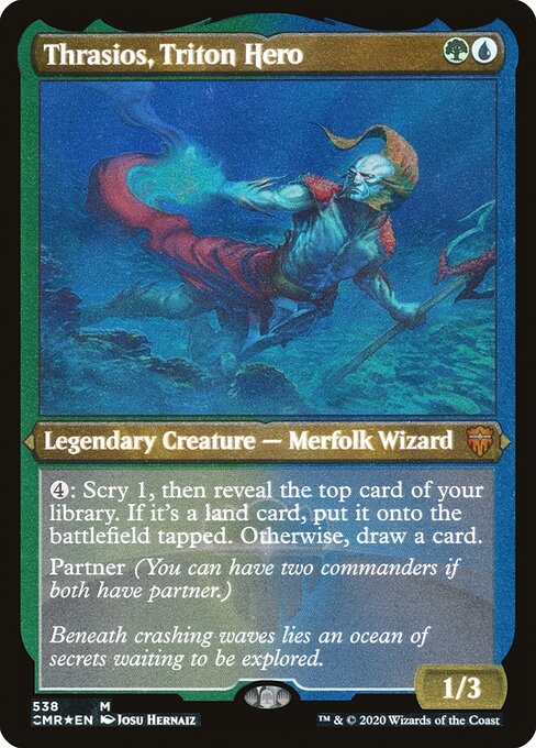 Thrasios, Triton Hero (538) (Etched) - Commander Legends