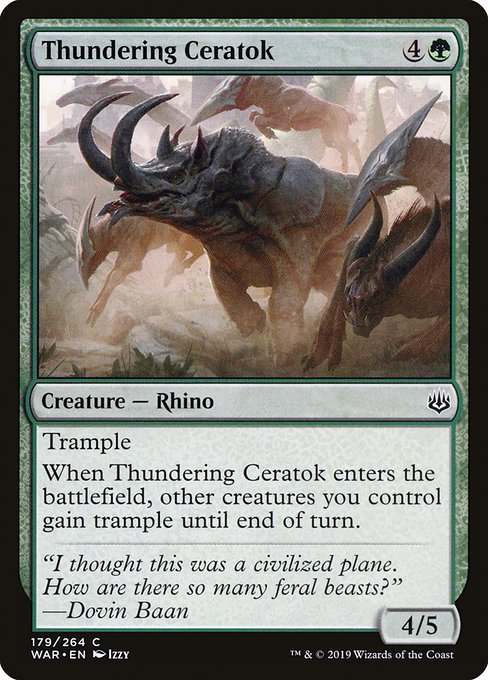 Thundering Ceratok (179) (Foil) - War of the Spark