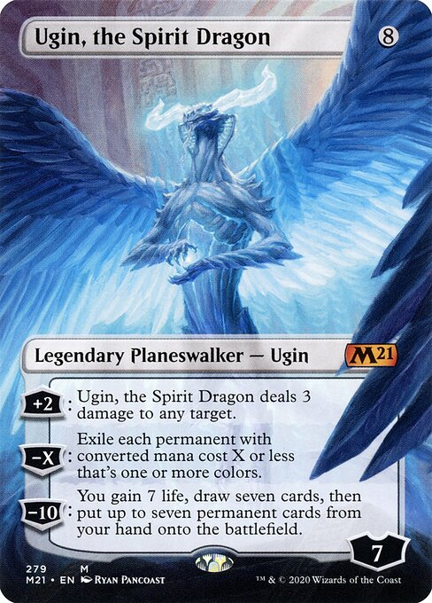 Ugin, the Spirit Dragon (279) - BORDERLESS - FULL ART - Core Set 2021