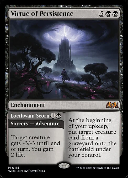 Virtue of Persistence // Locthwain Scorn (115) - Wilds of Eldraine