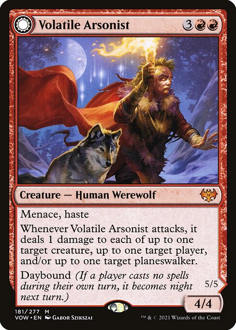 Volatile Arsonist // Dire-Strain Anarchist (181) - Innistrad: Crimson Vow