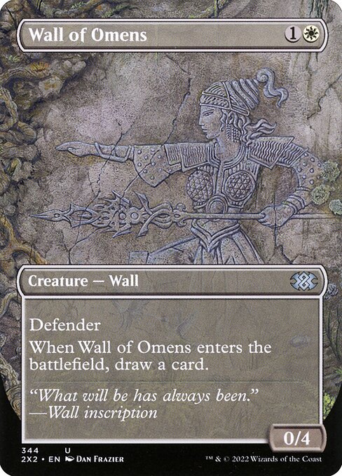 Wall of Omens (344) - BORDERLESS - FULL ART (Foil) - Double Masters 2022