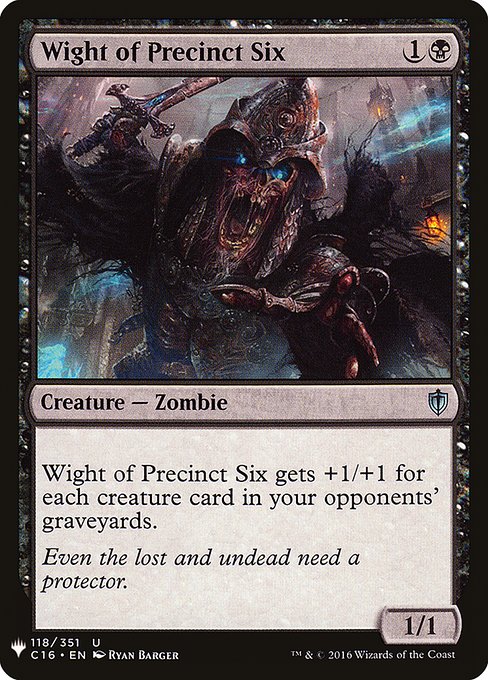 Wight of Precinct Six (C16-118) - The List