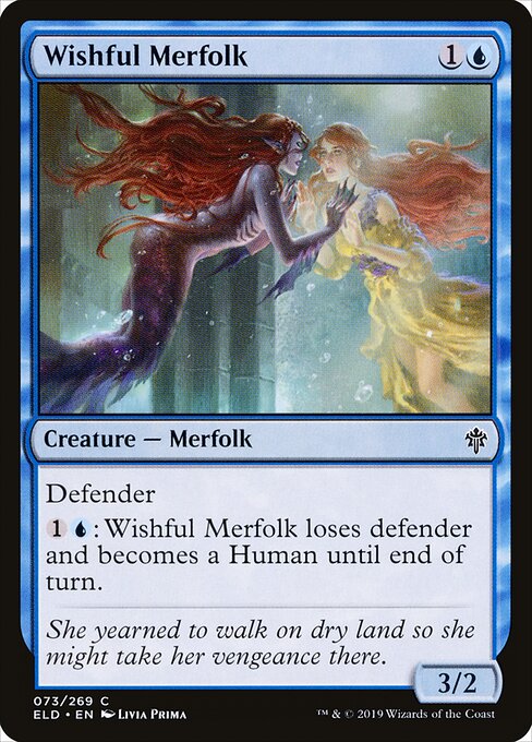 Wishful Merfolk (73) (Foil) - Throne of Eldraine