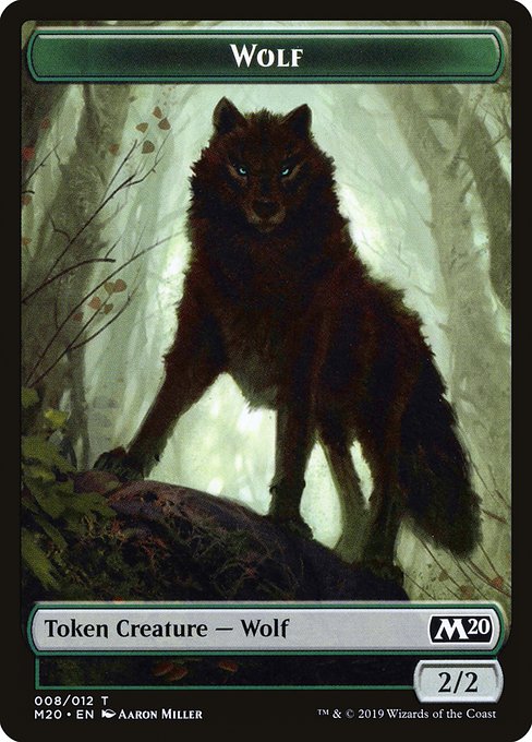 Wolf (8) - FULL ART - Core Set 2020 Tokens