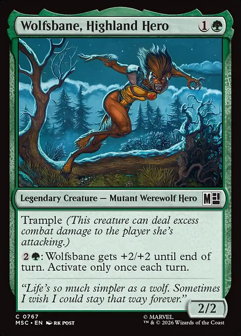 Wolfsbane, Highland Hero (767) (Foil) - Marvel Super Heroes Commander
