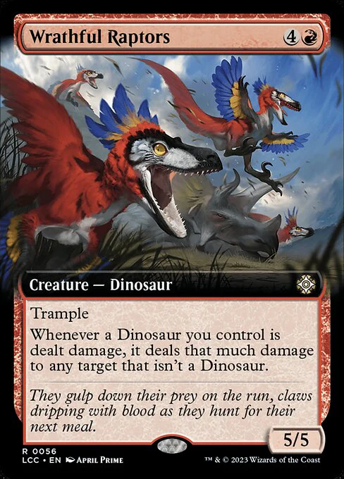 Wrathful Raptors (56) - EXTENDED ART - The Lost Caverns of Ixalan Commander