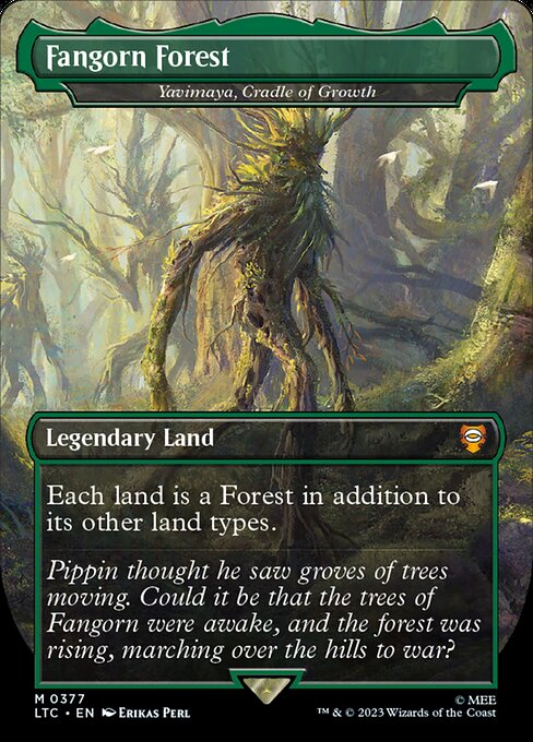 Yavimaya, Cradle of Growth (377) - BORDERLESS - FULL ART (Foil) - Tales of Middle-earth Commander