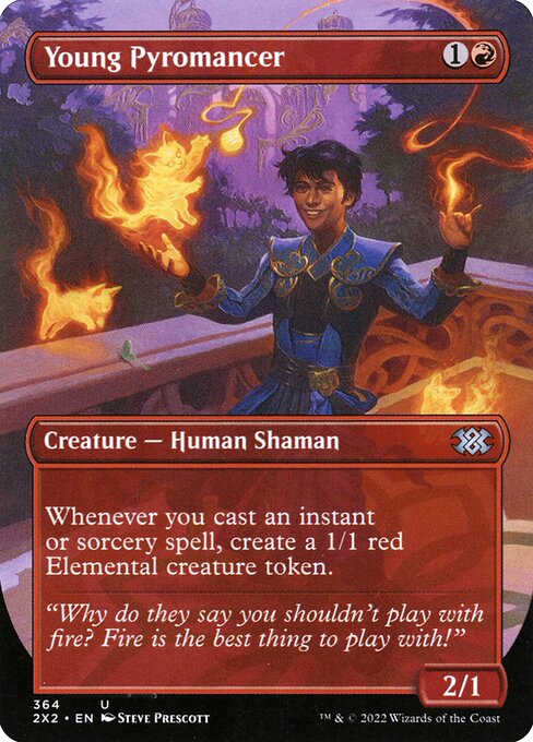 Young Pyromancer (364) - BORDERLESS - FULL ART (Foil) - Double Masters 2022