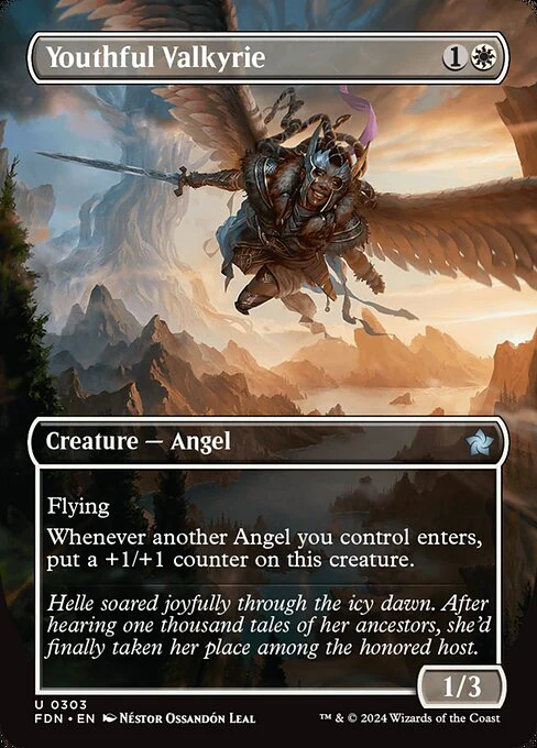 Youthful Valkyrie (303) - BORDERLESS (Foil) - Foundations
